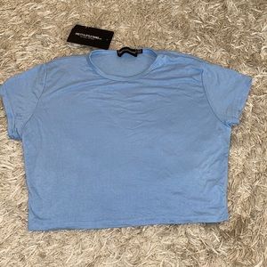 PLT light blue cropped t-shirt